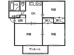 アーバネットパレス諏訪 3DKの間取図画像