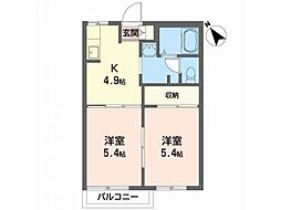 ディアス-上堂D 2Kの間取図画像