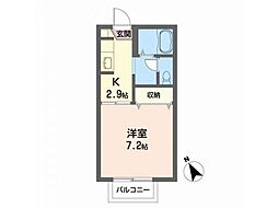 カオリーモ青山A 1Kの間取図画像