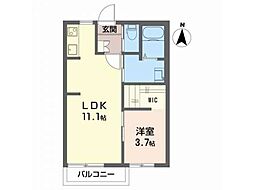 リバーサイドパレス 1LDKの間取図画像