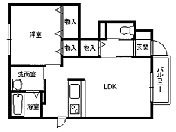 カサベルデM 1LDKの間取図画像