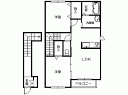 シャローム本町A 2LDKの間取図画像