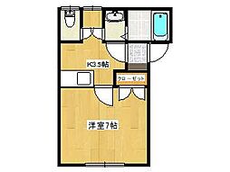 ダイヤモンドプリンセス 1Kの間取図画像