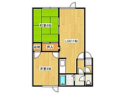 ロイヤルベイコート善知鳥 2LDKの間取図画像