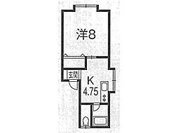 メゾントーク 1Kの間取図画像