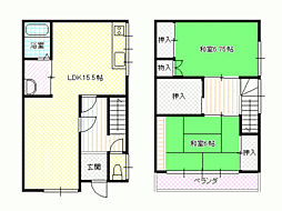 コーポ平野 2LDKの間取図画像
