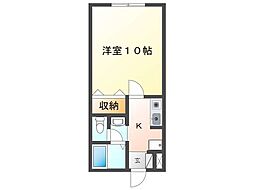 アップルホーム 1Kの間取図画像