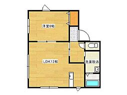 佐藤ハイツ 1LDKの間取図画像