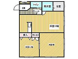 ラヴィ中佃 2LDKの間取図画像