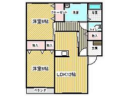 ラベンダー 2LDKの間取図画像