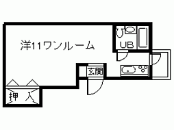 アーバンホームズ第六自由ケ丘 ワンルームの間取図画像