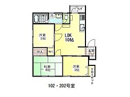 アーバンホームズ第一大野 3LDKの間取図画像