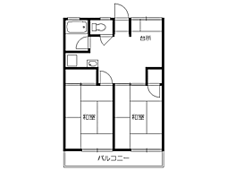 シティハイムポラリス 2DKの間取図画像