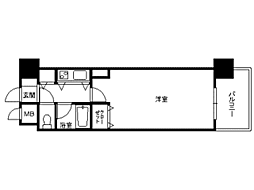 トーカンマンション不来方第3 1Kの間取図画像