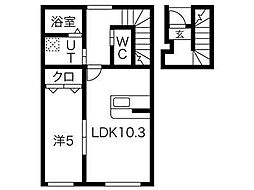 クレスト尼沼A棟 1LDKの間取図画像
