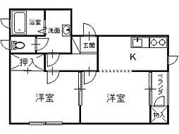レフィナード 2Kの間取図画像