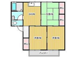 ハイツプレジール 3DKの間取図画像