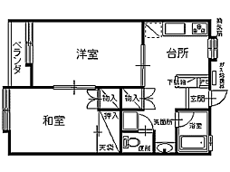 イーストイン 2Kの間取図画像