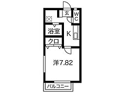 メゾンフルール 1Kの間取図画像