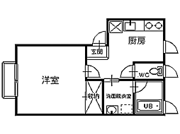 ヴィラセレーナ 1Kの間取図画像