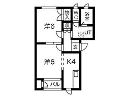 なるせハイツ 2Kの間取図画像