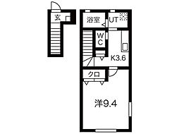 アンジェ 1Kの間取図画像