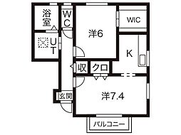 ファンハウスレンテ 2Kの間取図画像