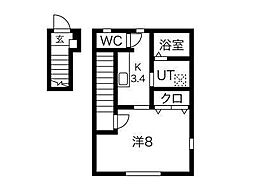 プラッツT 1Kの間取図画像