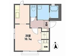 クリスタルパレス 1Kの間取図画像