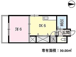 サンフォレスト 1DKの間取図画像