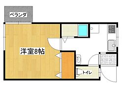 松尾ビル 1Kの間取図画像