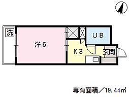 バス 出汐3丁目下車 徒歩2分の賃貸マンション 3階1Kの間取り