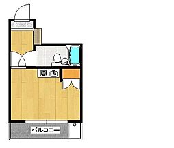 広島電鉄1系統 広大附属学校前駅 徒歩3分の賃貸マンション 4階ワンルームの間取り