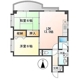 松川ビル 2LDKの間取図画像