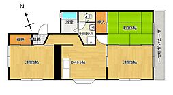 広島電鉄宮島線 高須駅 徒歩8分の賃貸マンション 2階3DKの間取り
