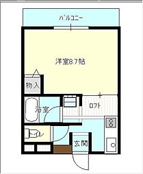 ウエスト長束 1Kの間取図画像