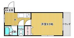 JR可部線 古市橋駅 徒歩10分の賃貸アパート 2階1Kの間取り