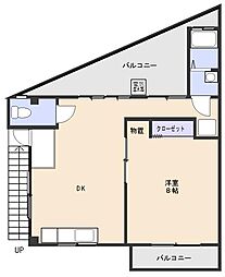 メゾンエイワ 2階1LDKの間取り