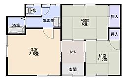 広島県三次市三次町1670-3の賃貸アパート 1階2DKの間取り