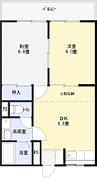サンフォーレＤＯＩ 2階2LDKの間取り