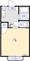 サンライズ竹部 1Kの間取図画像