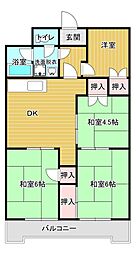 シャンピア中央 4DKの間取図画像