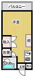 フロントハウス長迫2 ワンルームの間取図画像