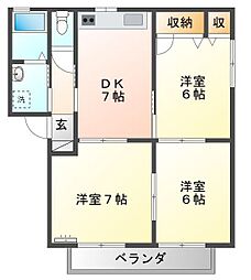 トレビアンS 3DKの間取図画像