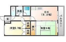 プルミエ 2DKの間取図画像