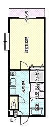 ピースフルUM 1Kの間取図画像