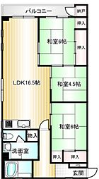 草戸グランドハイツ 3LDKの間取図画像