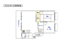 フジコーポ 2LDKの間取図画像