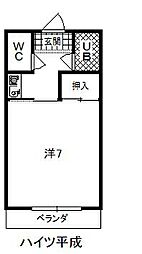 ハイツ平成 ワンルームの間取図画像