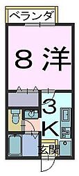 ジュネス春日A 1Kの間取図画像
